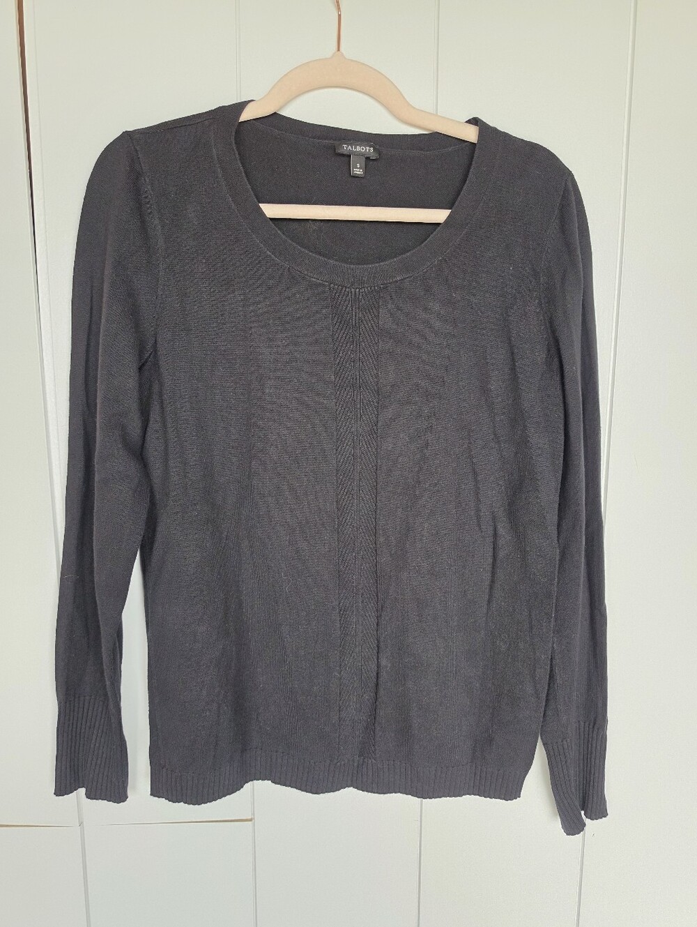 Talbots Black Boat Neck Pullover Sweater